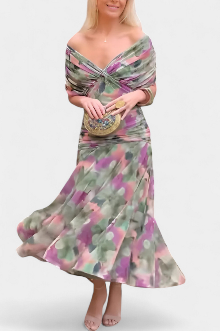 Elarine™ Off-Shoulder Midi Dress