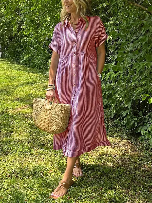 Venyra™ Button-Down Midi Dress