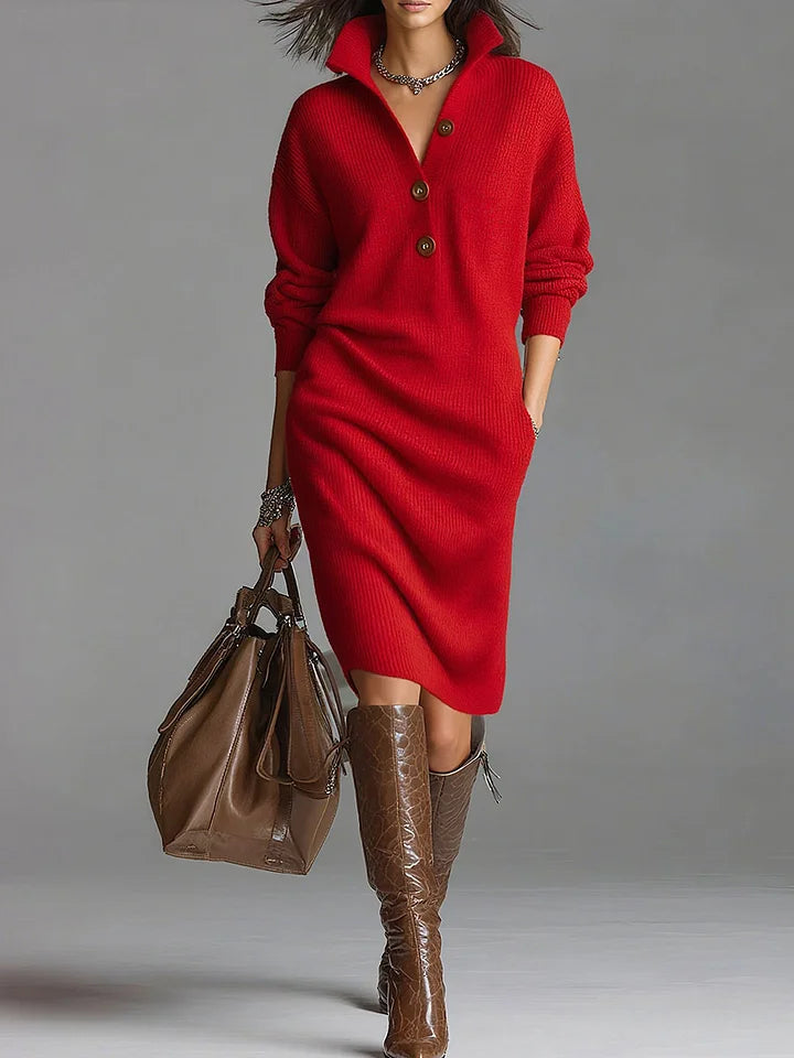 Melvyn™ Knitted Polo Sweater Dress