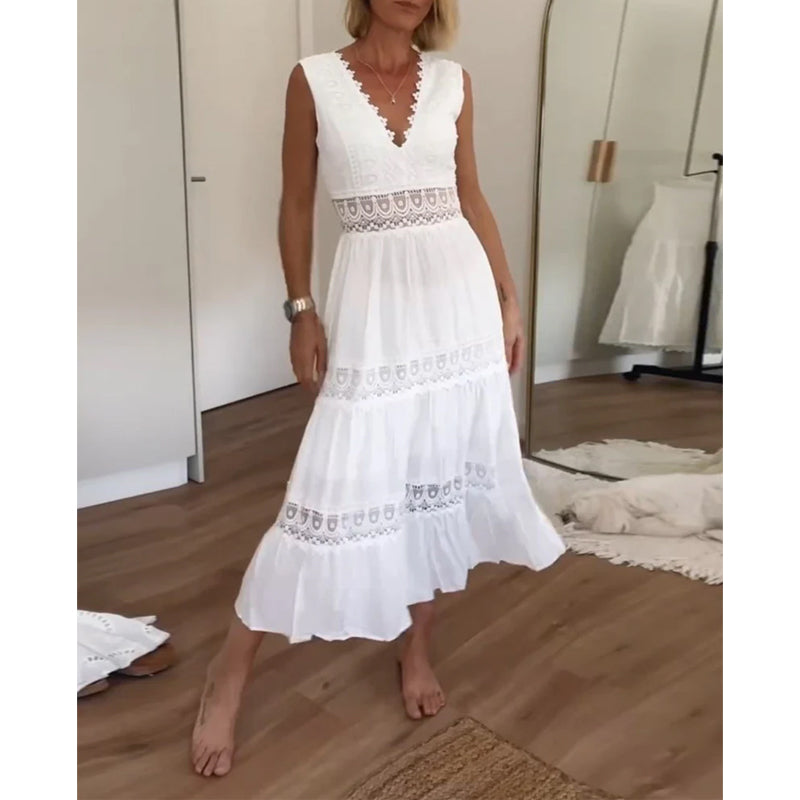 Zaravelle™ Lace Tiered Maxi Dress