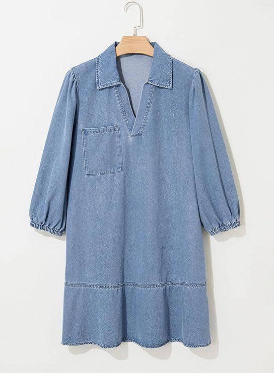 Marleina™ Casual V-Neck Mini Dress
