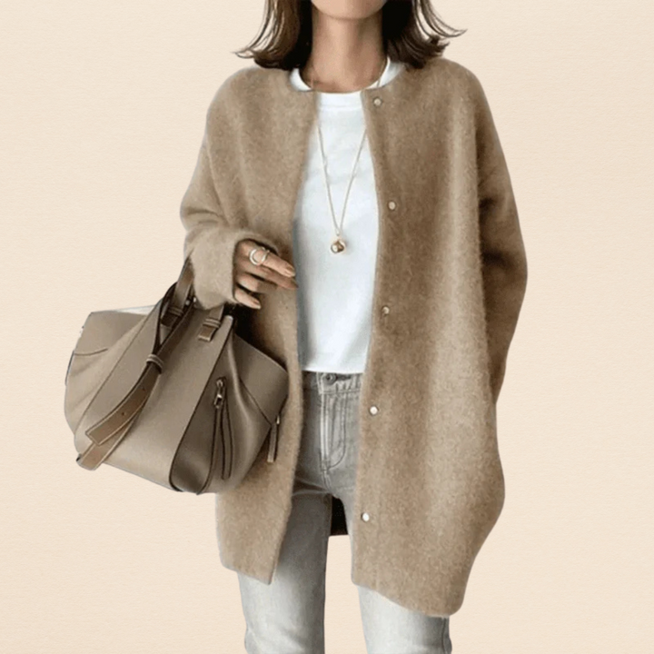 Elle™ – Minimalist Wool Blend Cardigan