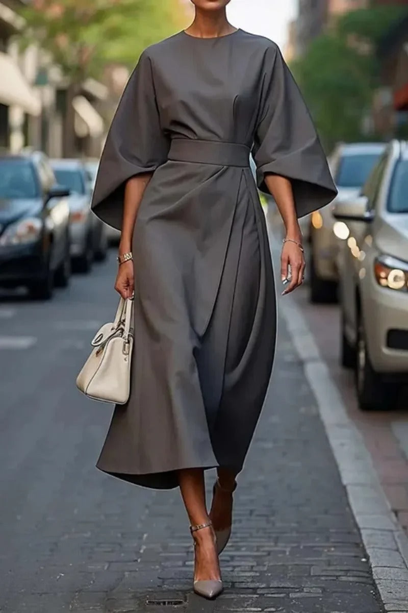 Selvara™ Elegant Kimono-Sleeve Dress