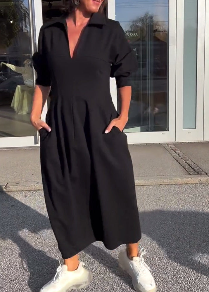Mara™ – Collared Utility Midi Dress