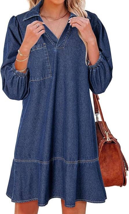Marleina™ Casual V-Neck Mini Dress