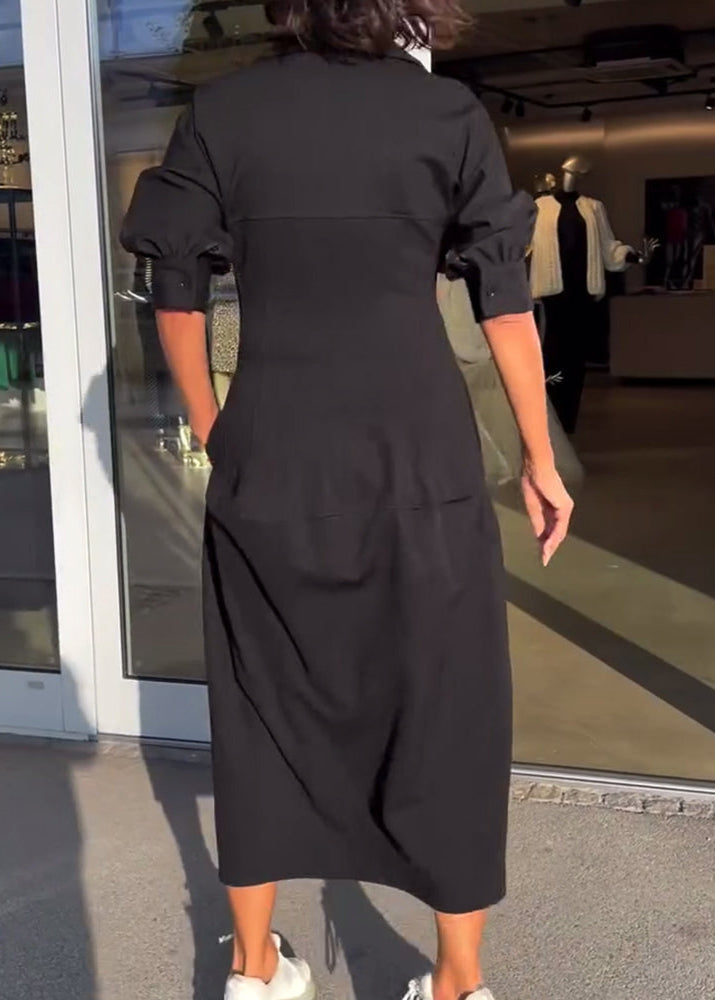 Mara™ – Collared Utility Midi Dress