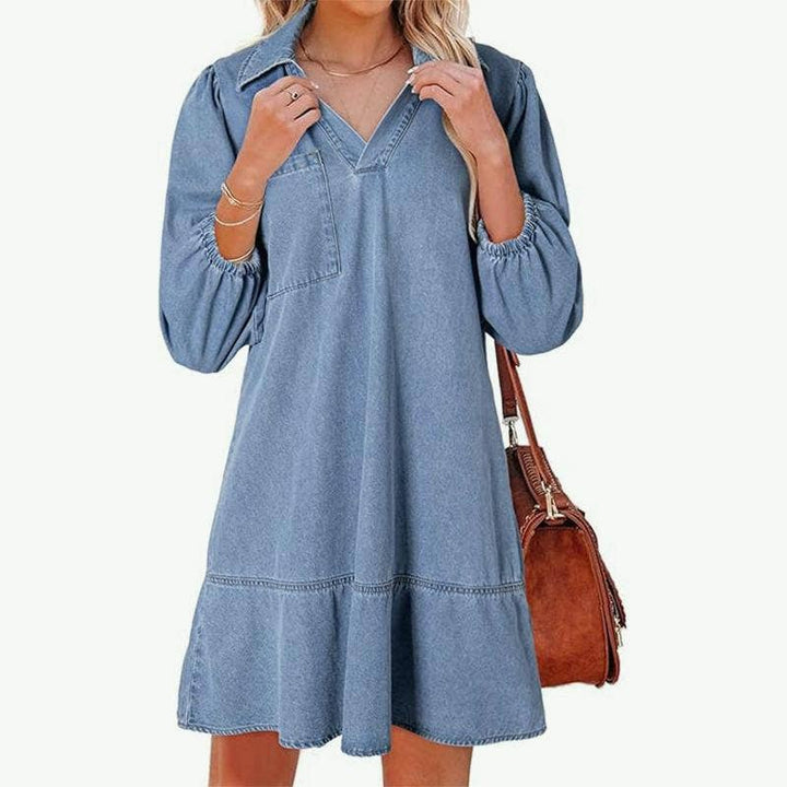 Marleina™ Casual V-Neck Mini Dress