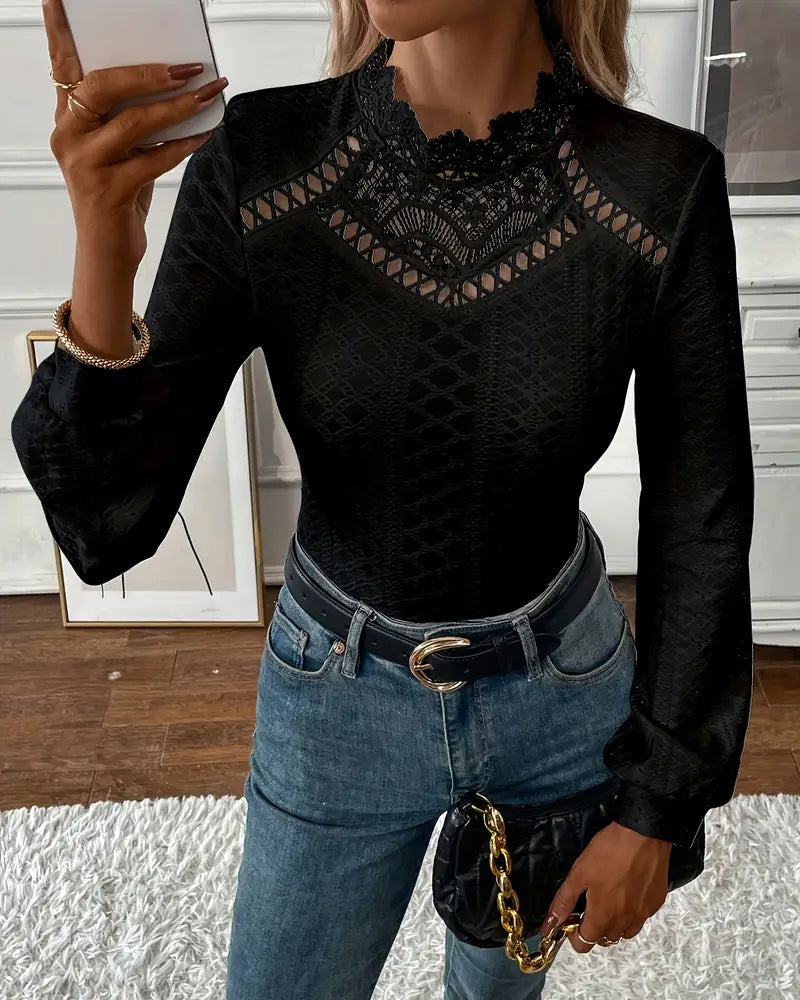 Elavine™ Classic Lace Long Sleeve Top