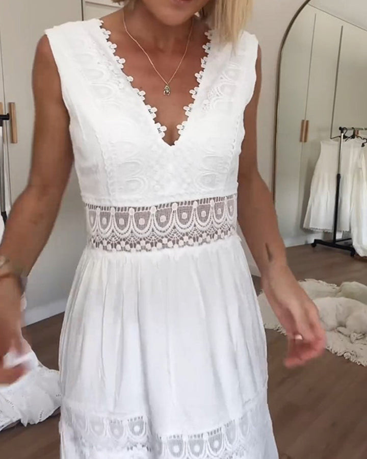 Zaravelle™ Lace Tiered Maxi Dress