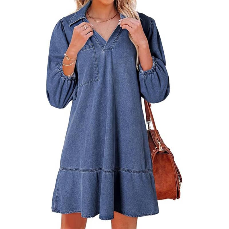 Marleina™ Casual V-Neck Mini Dress