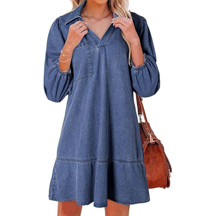 Marleina™ Casual V-Neck Mini Dress