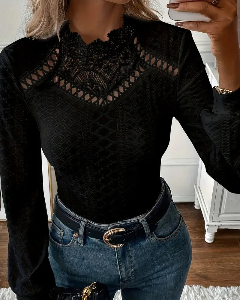 Elavine™ Classic Lace Long Sleeve Top