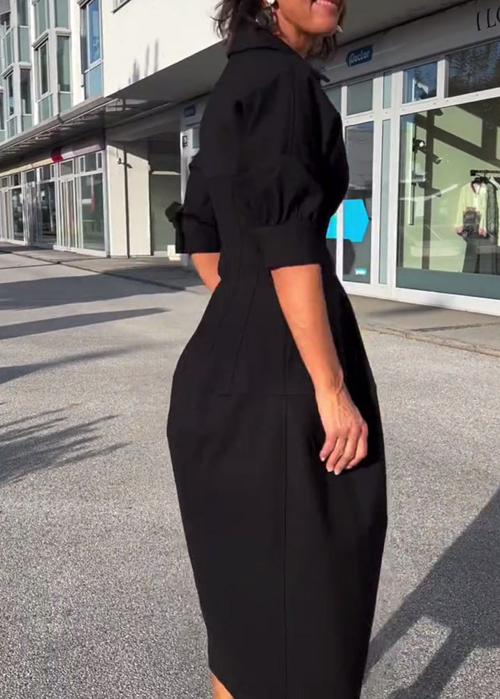 Mara™ – Collared Utility Midi Dress