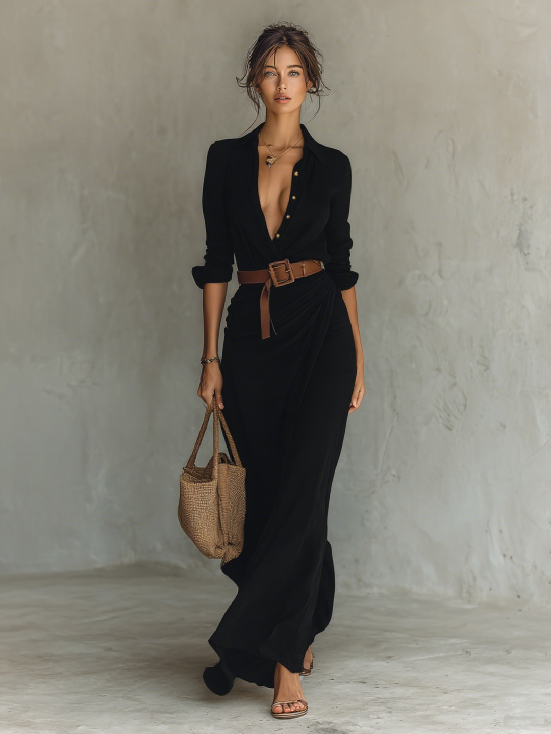 Orselle™ Belted Maxi Dress
