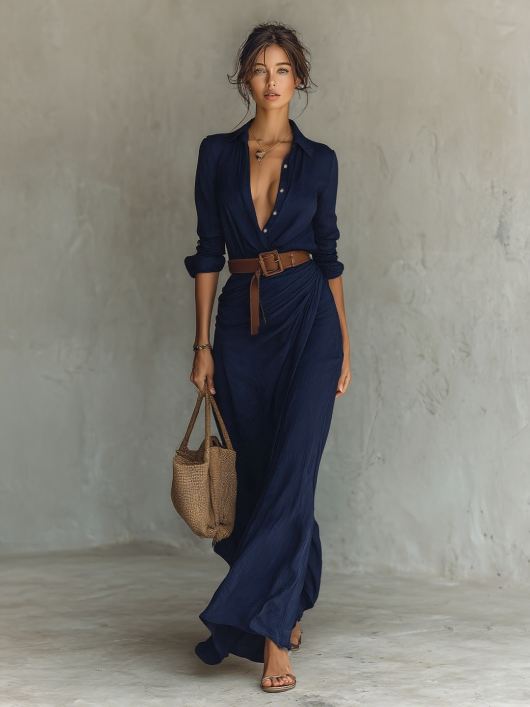 Orselle™ Belted Maxi Dress