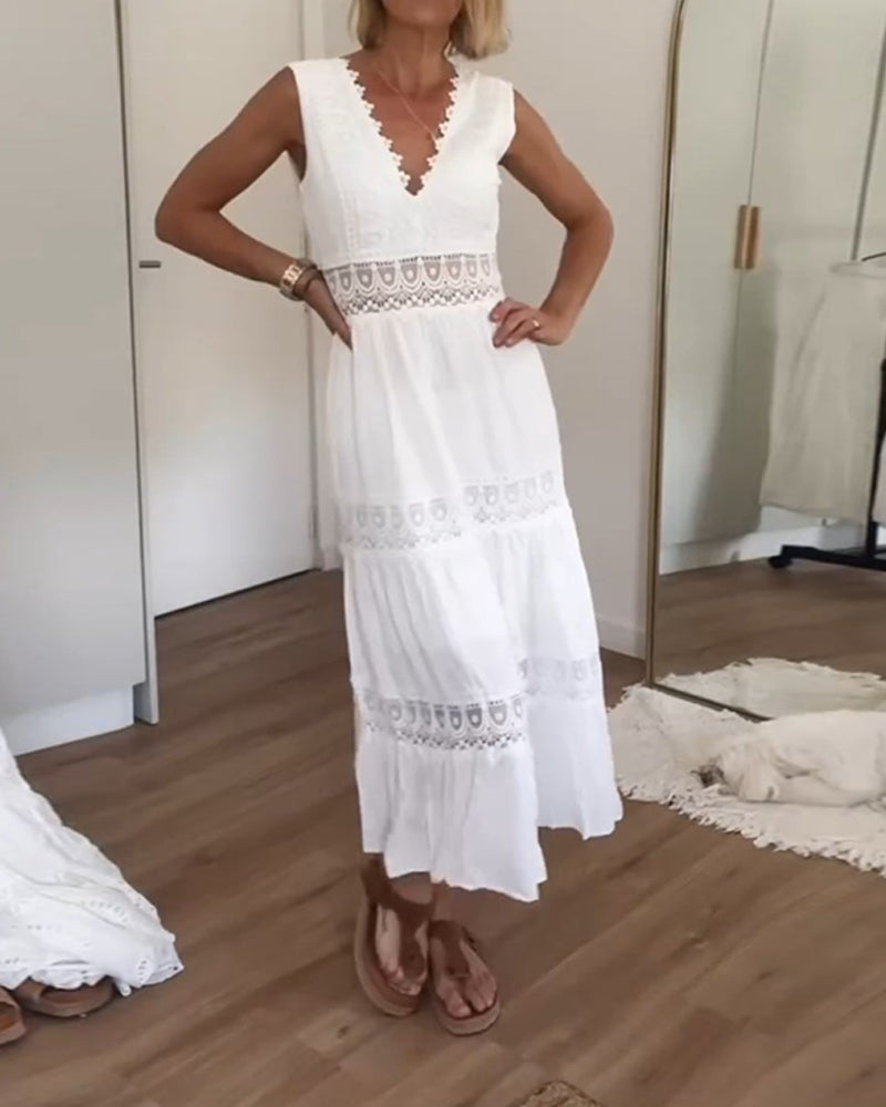 Zaravelle™ Lace Tiered Maxi Dress