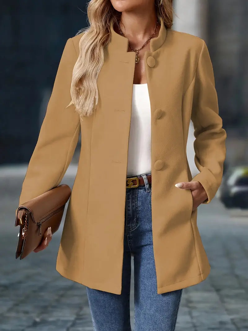 Solviera™ Elegant Buttoned Coat