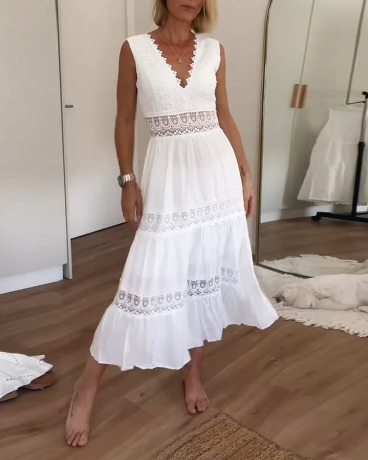 Zaravelle™ Lace Tiered Maxi Dress