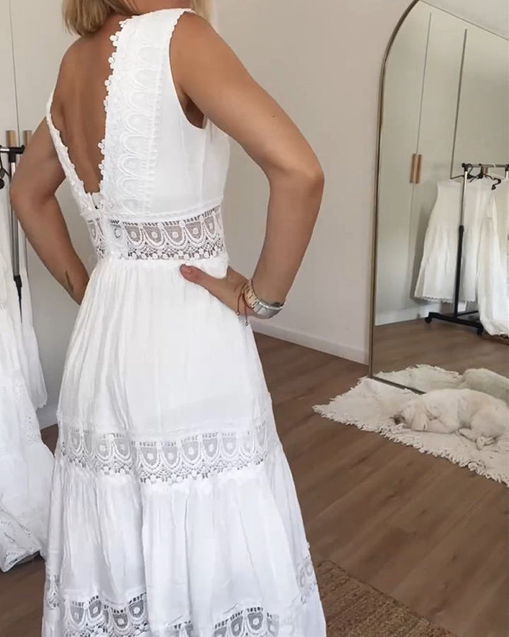 Zaravelle™ Lace Tiered Maxi Dress