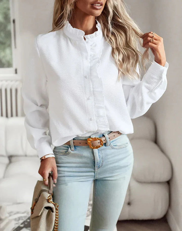 Alviera™ Ruffle Button Blouse