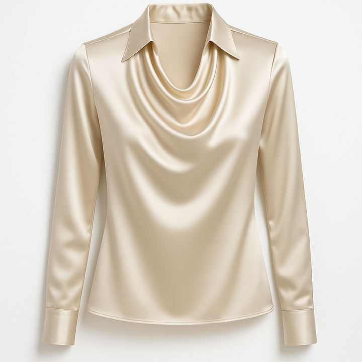 Camille™ – Satin Drape Collar Blouse