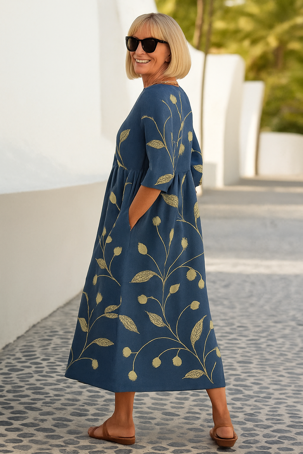 Evalina™ Timeless Floral Midi Dress