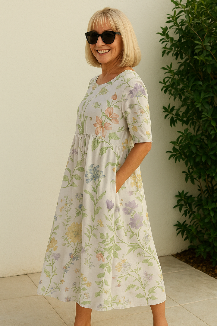 Evalina™ Timeless Floral Midi Dress