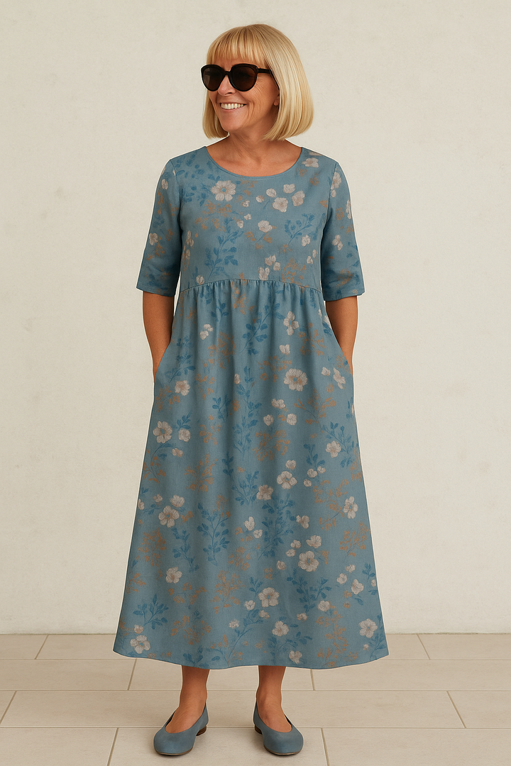 Evalina™ Timeless Floral Midi Dress