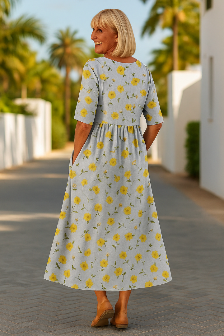 Evalina™ Timeless Floral Midi Dress