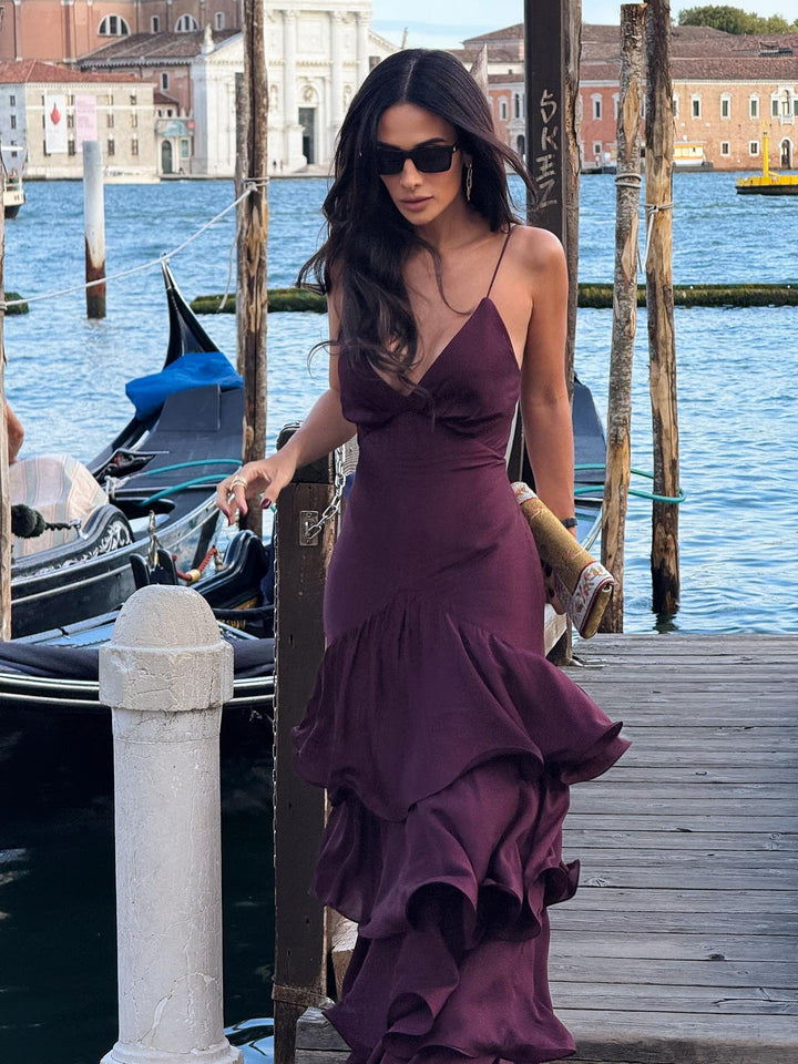Seravine™ Elegant Ruffle Maxi Dress