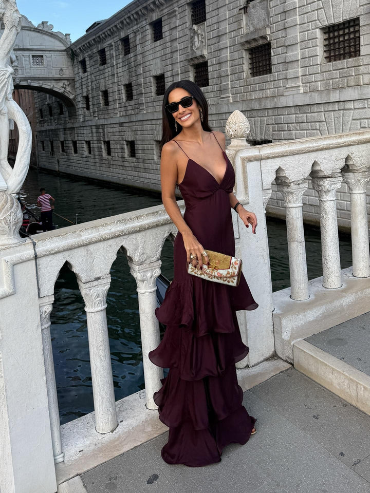 Seravine™ Elegant Ruffle Maxi Dress