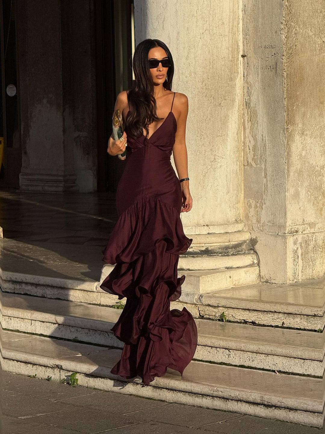 Seravine™ Elegant Ruffle Maxi Dress