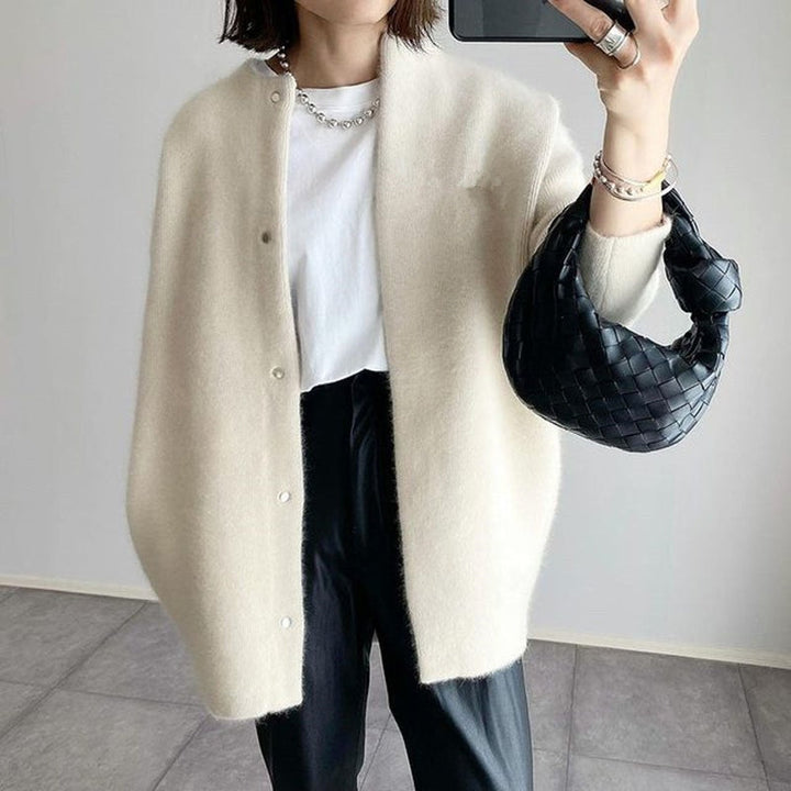 Elle™ – Minimalist Wool Blend Cardigan