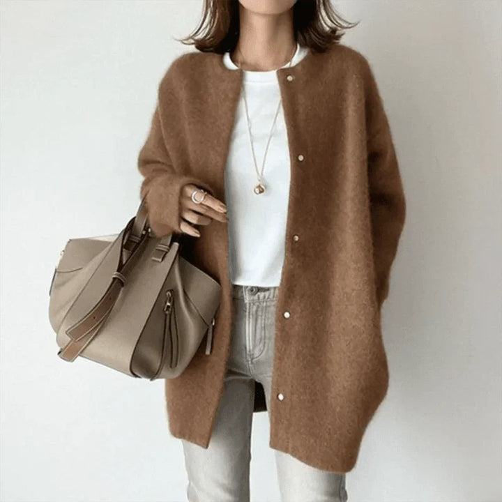 Elle™ – Minimalist Wool Blend Cardigan