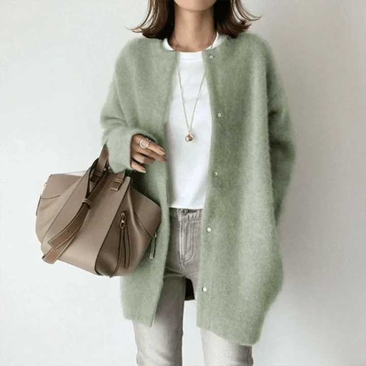 Elle™ – Minimalist Wool Blend Cardigan