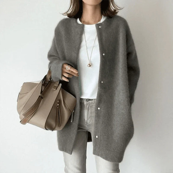 Elle™ – Minimalist Wool Blend Cardigan