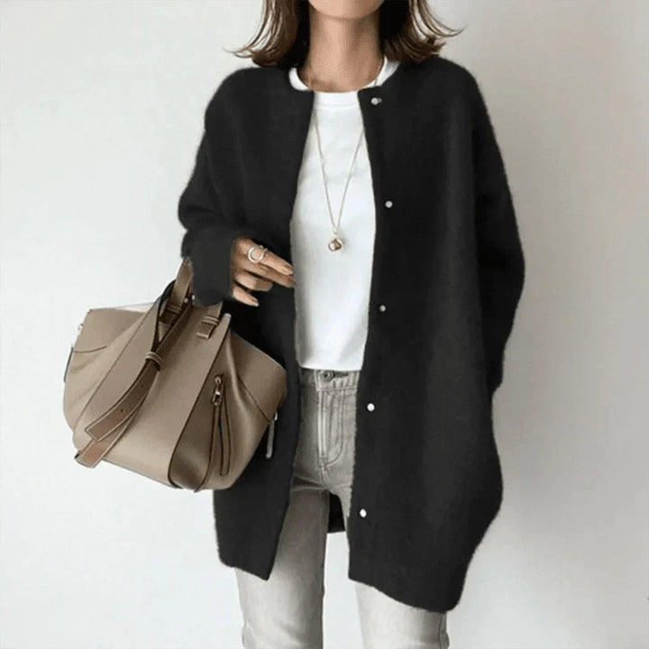 Elle™ – Minimalist Wool Blend Cardigan