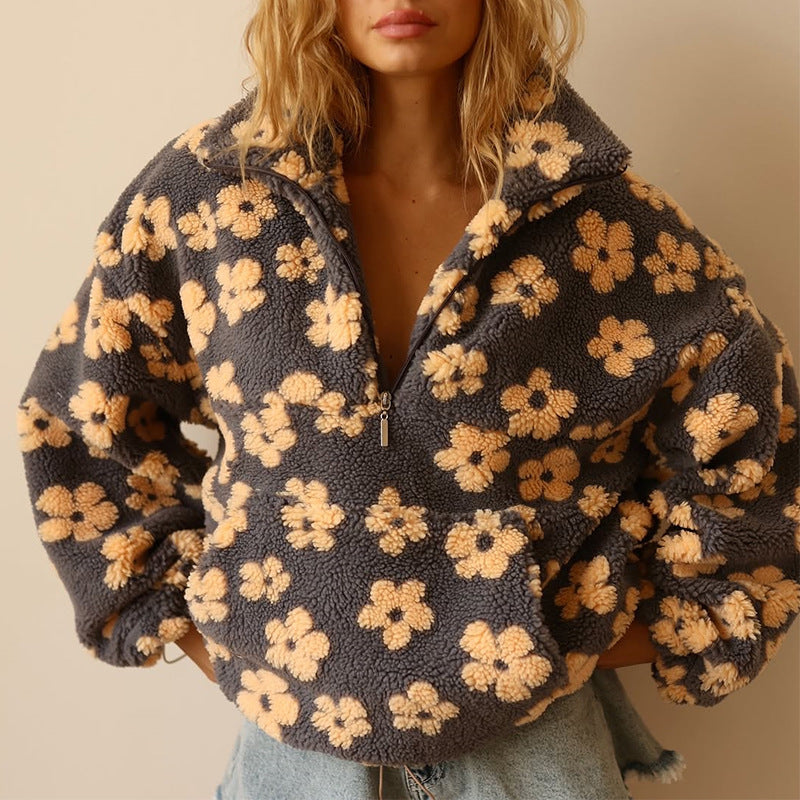 Lunelle™ Floral Fleece Pullover