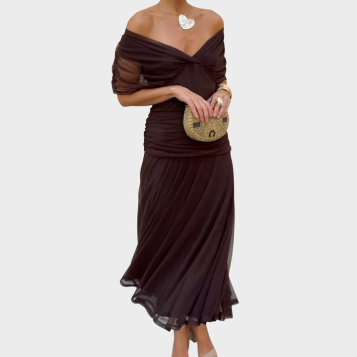 Elarine™ Off-Shoulder Midi Dress