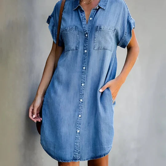 Marvella™ Button-Up Shirt Dress