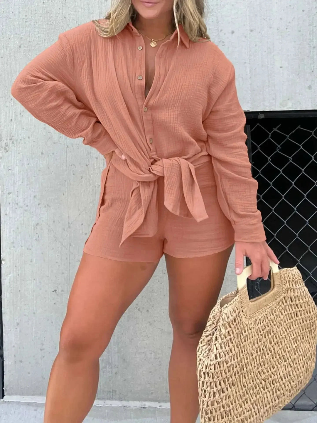 Maivra™ Button-Up Tunic Dress