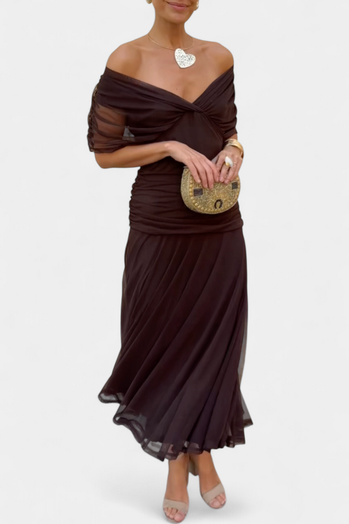 Elarine™ Off-Shoulder Midi Dress