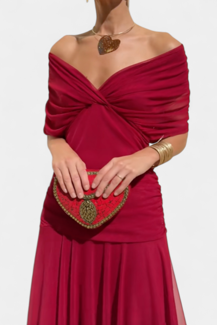 Elarine™ Off-Shoulder Midi Dress