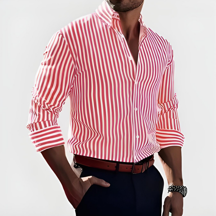 Marvion™ Striped Button-Up Shirt