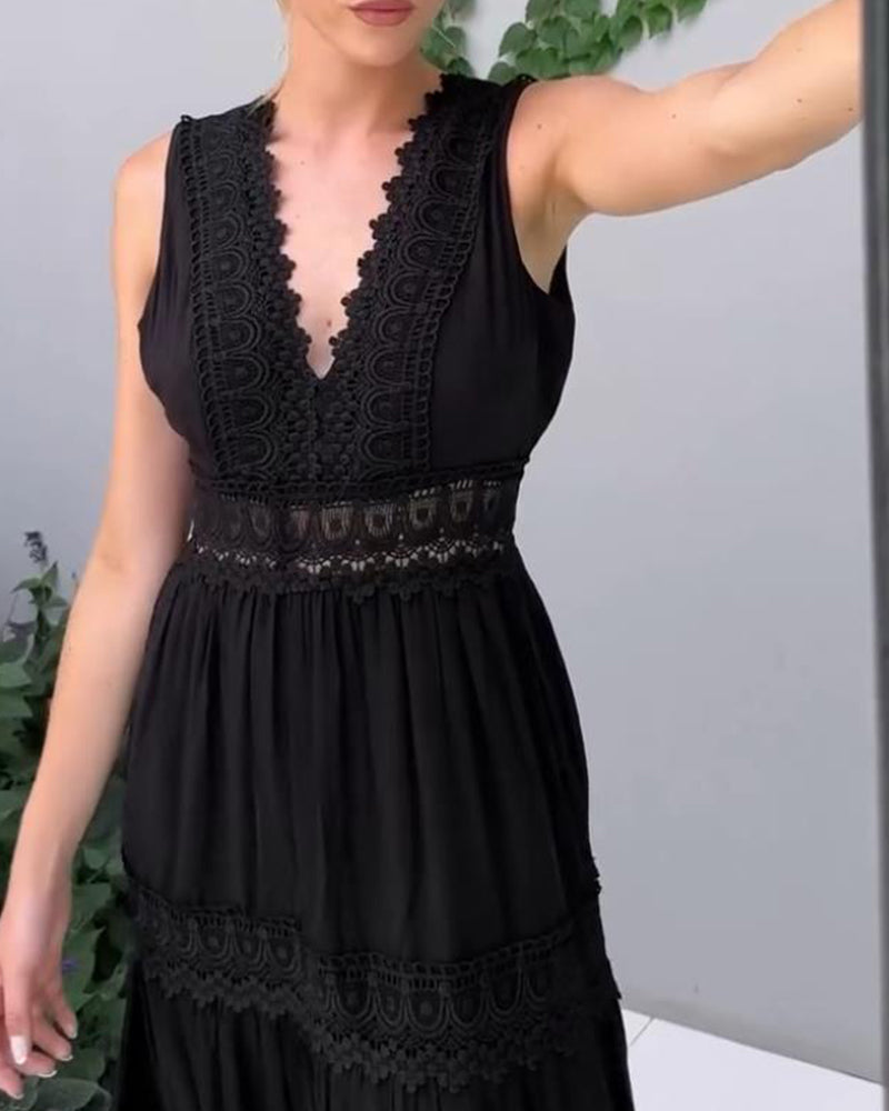 Zaravelle™ Lace Tiered Maxi Dress
