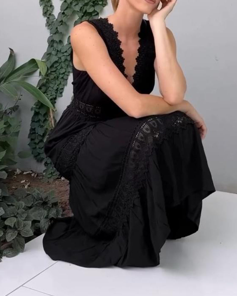Zaravelle™ Lace Tiered Maxi Dress