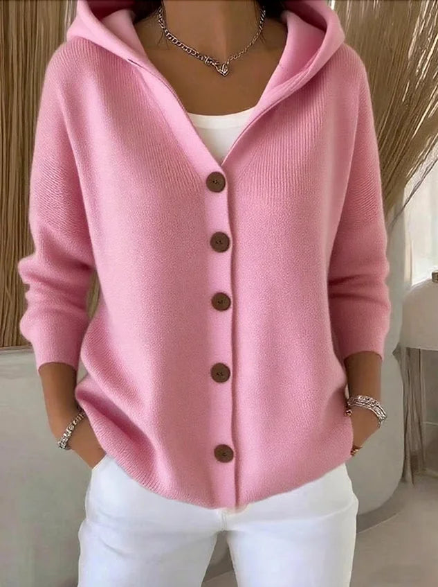 Melora™ Buttoned Knit Hoodie