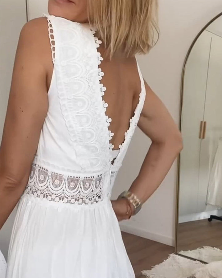Zaravelle™ Lace Tiered Maxi Dress