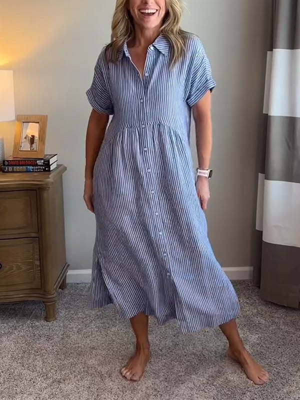 Venyra™ Button-Down Midi Dress