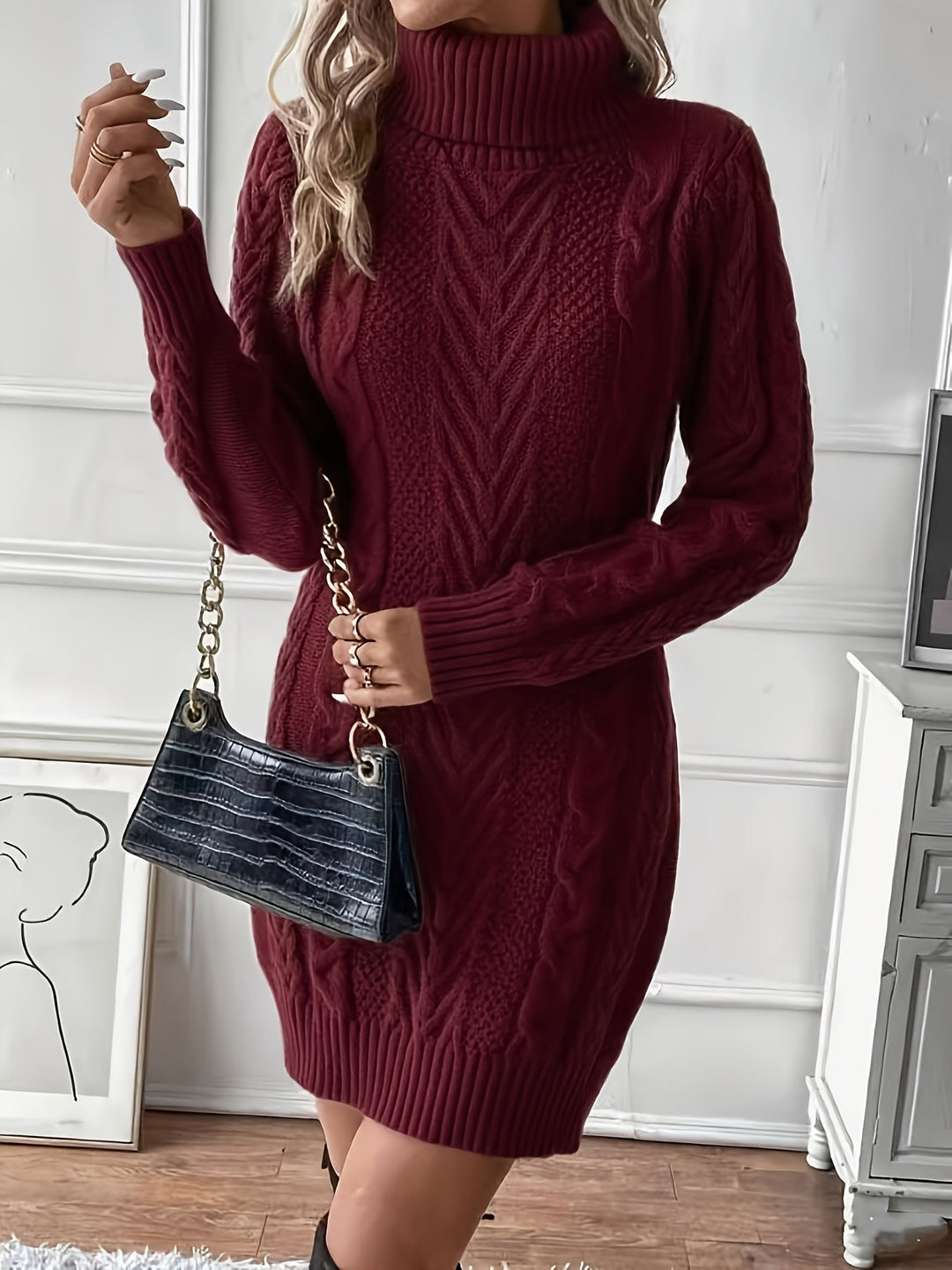 Marelyn™ Knit Turtleneck Dress